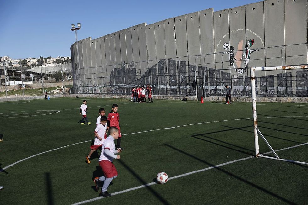 Palestinian children\u2019s football pitch