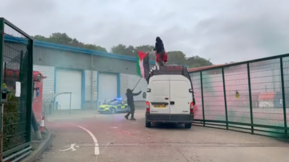 Palestinian protesters in Leicester