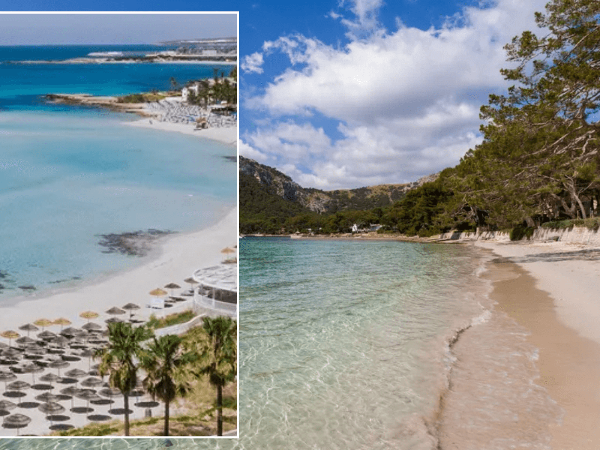 Palma, Spain, beach / Nissi Beach, Cyprus