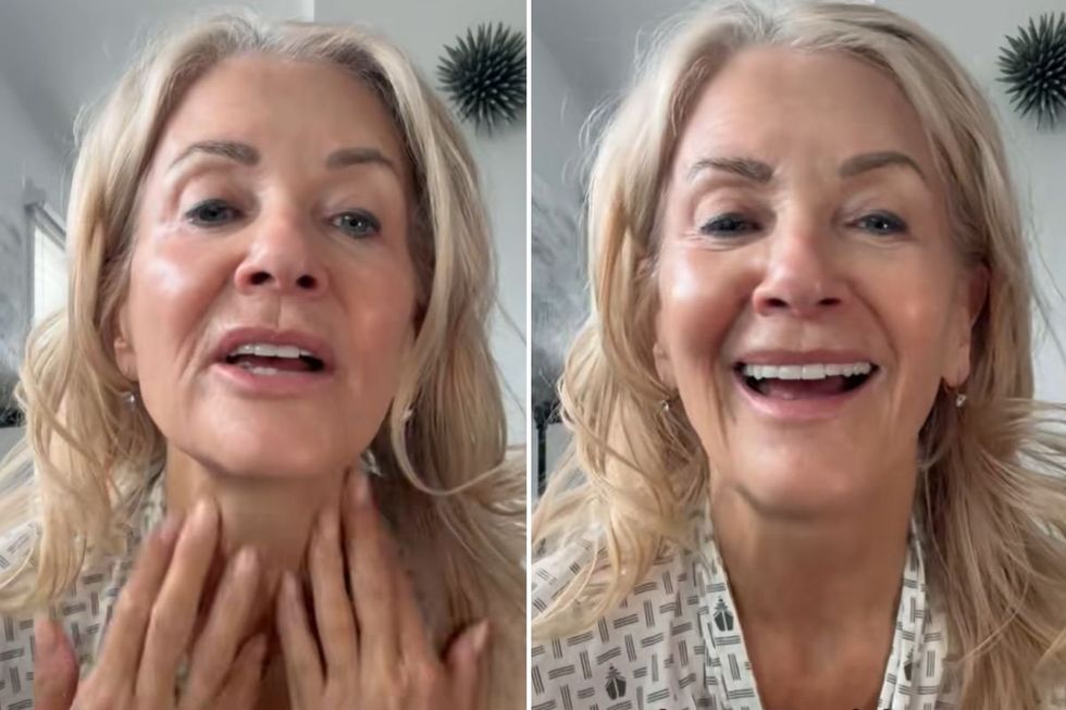 PAM doing her skin care