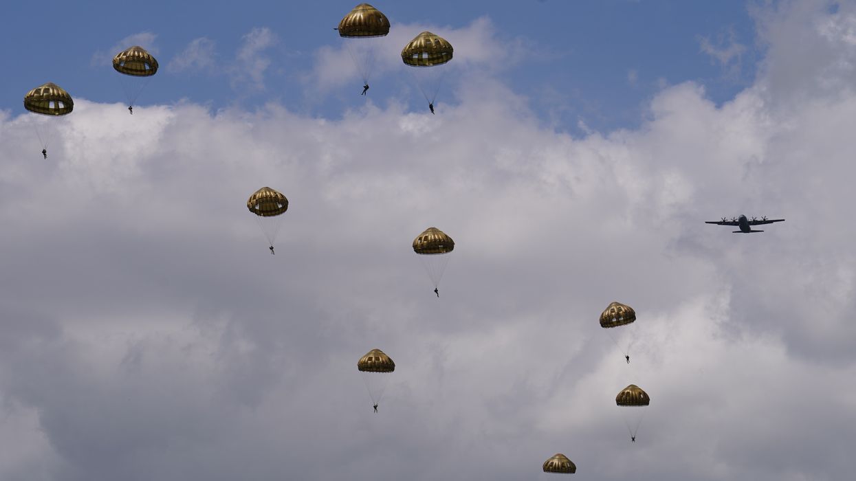 Paratroopers landing in Normandy