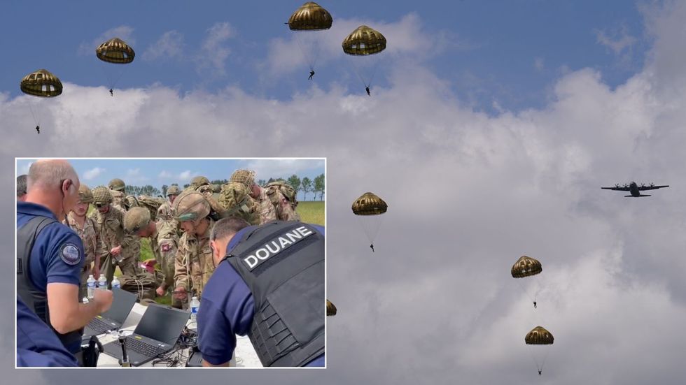 Paratroopers landing in Normandy
