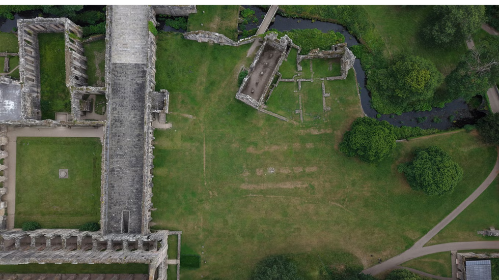 Parch marks reveal ancient monasteries