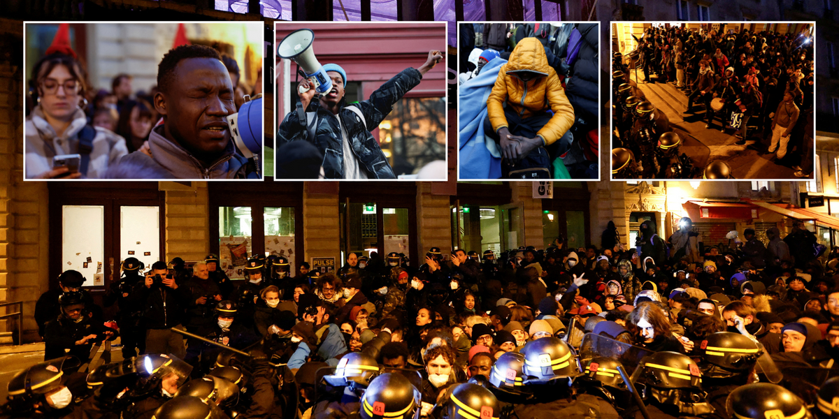 NextImg:Migrants who had taken over Paris theatre for more than three months EVICTED as police swoop in to expel hundreds