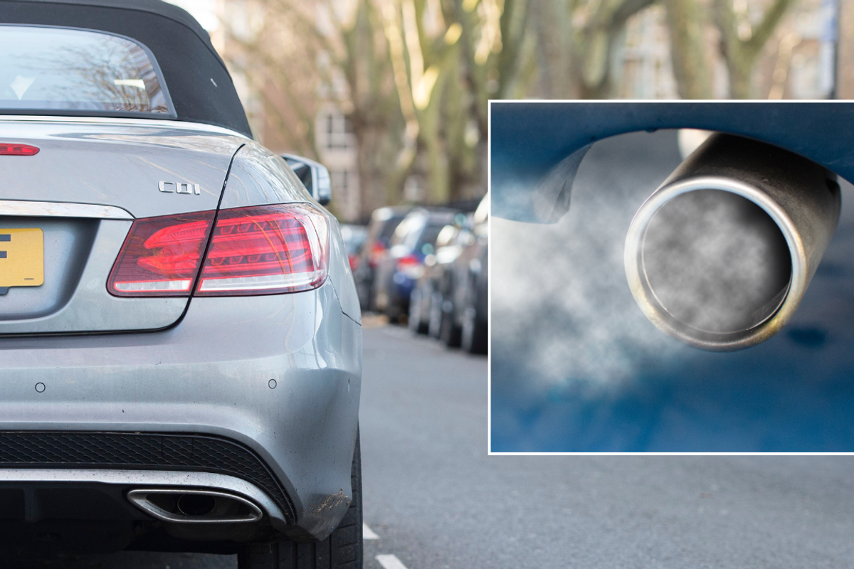 Parked car and emissions from vehicle