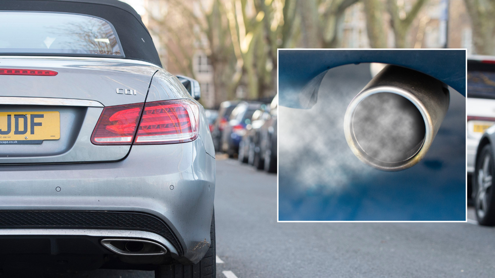 Parked car and emissions from vehicle