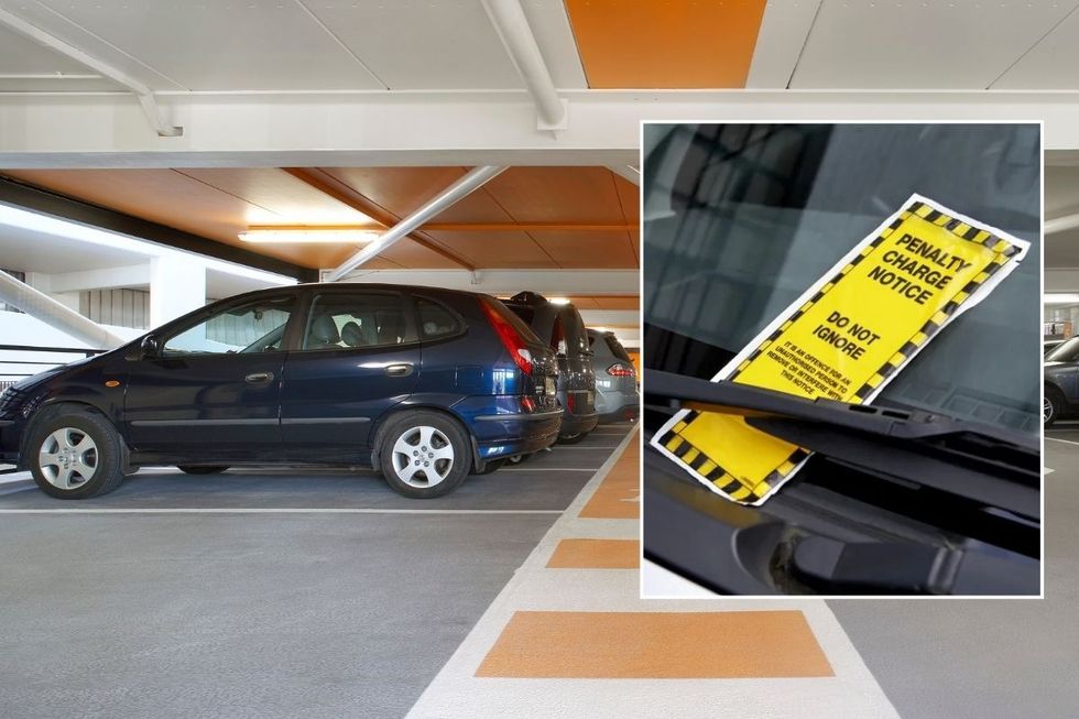 Parked cars and a parking fine