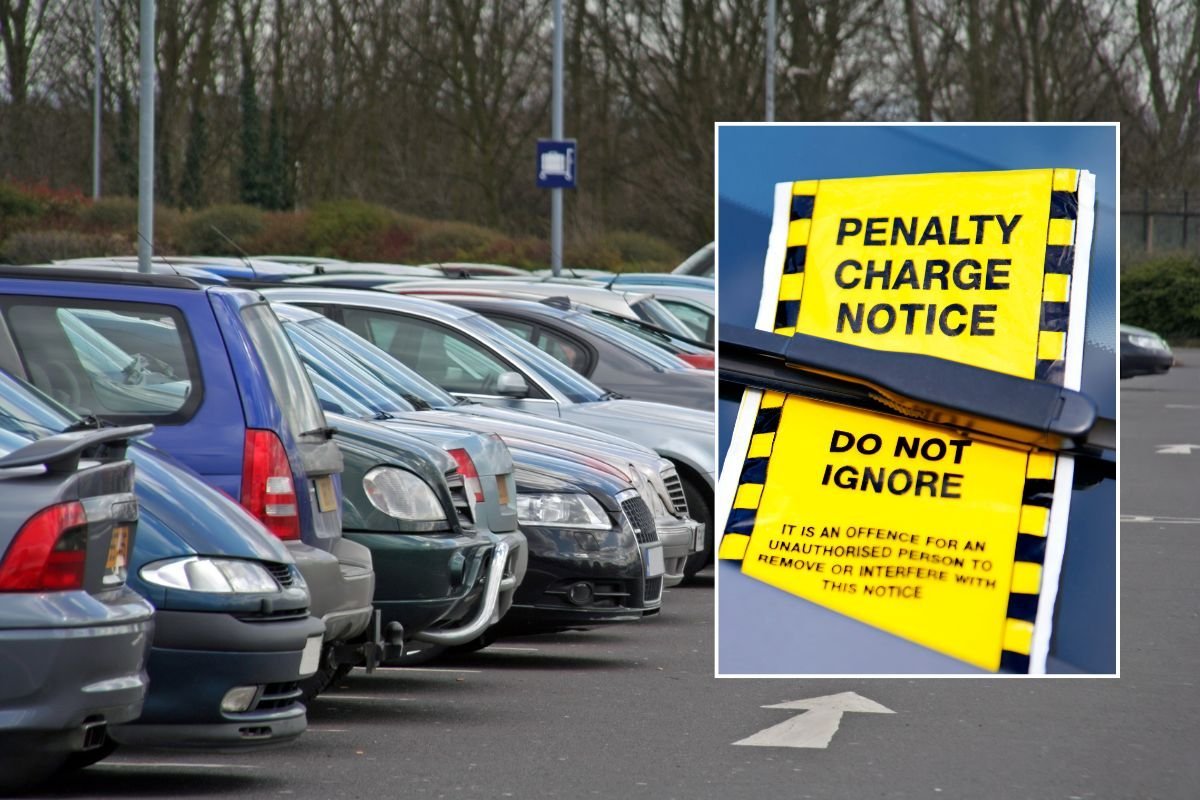 Parked cars and a parking fine