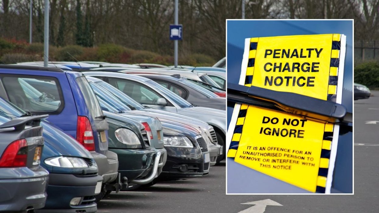 Parked cars and a parking fine