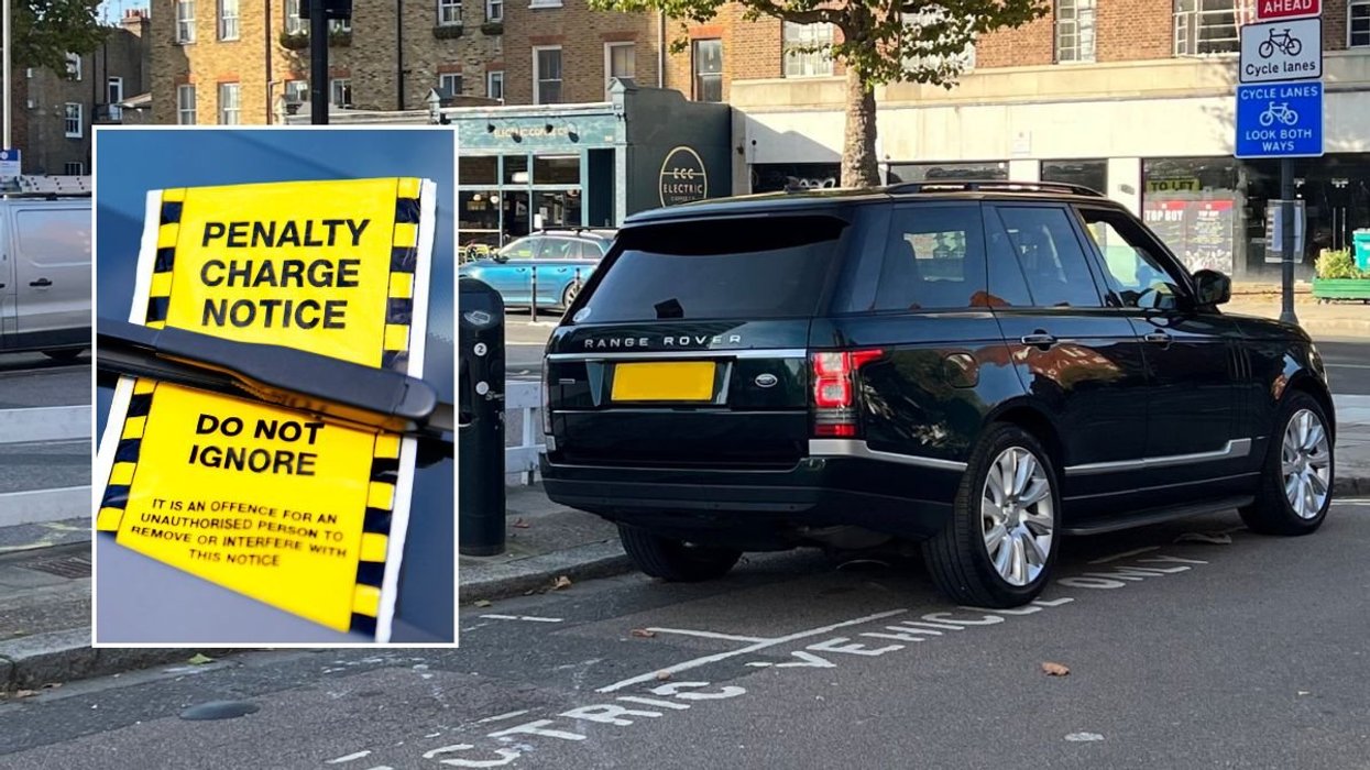 Parking fine and a large vehicle parked