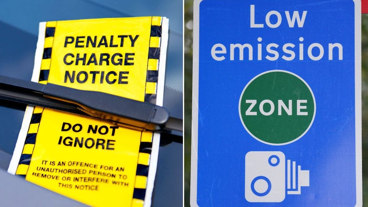 Parking fine and a Low Emission Zone sign