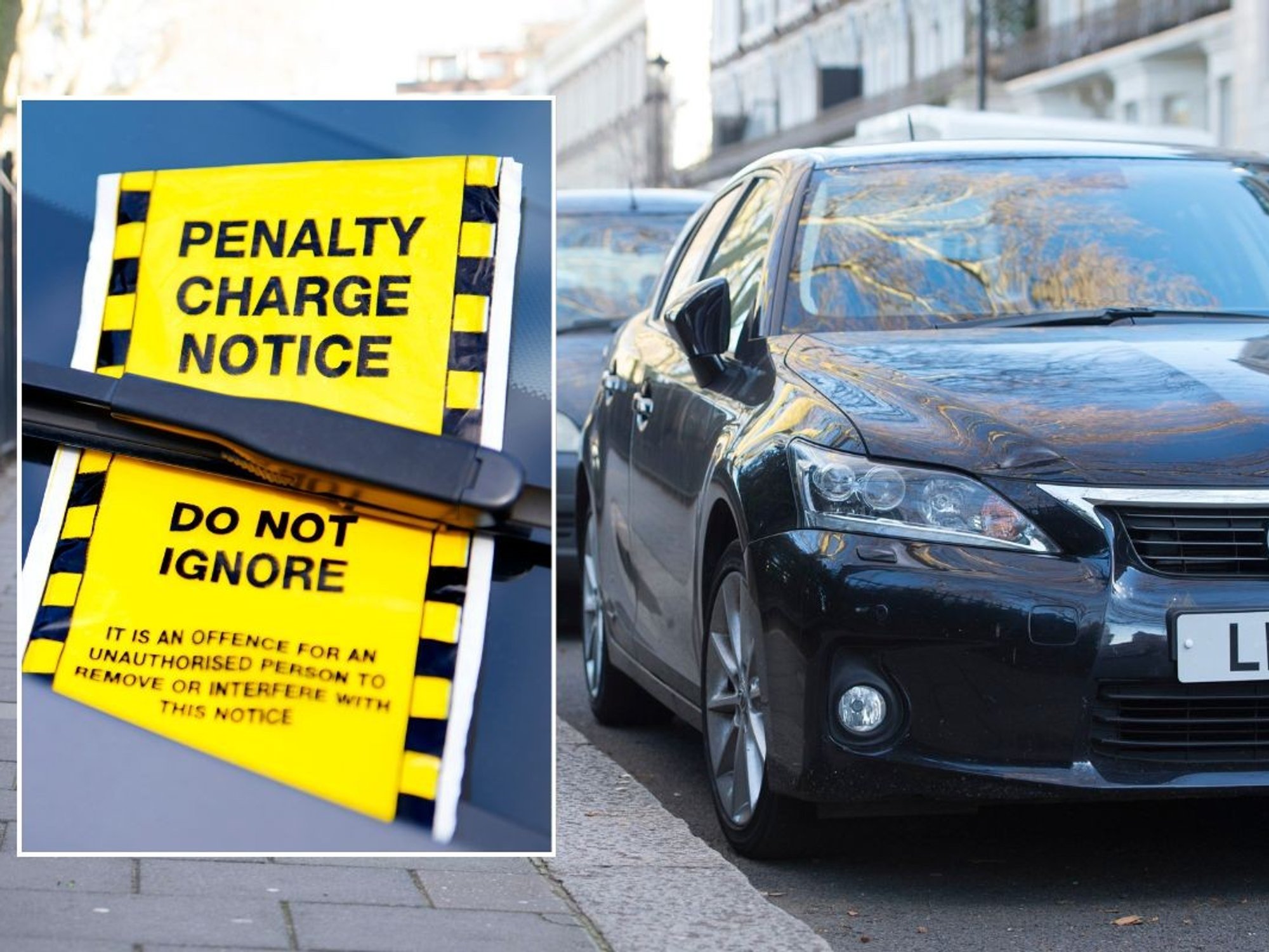 Parking fine and cars parked