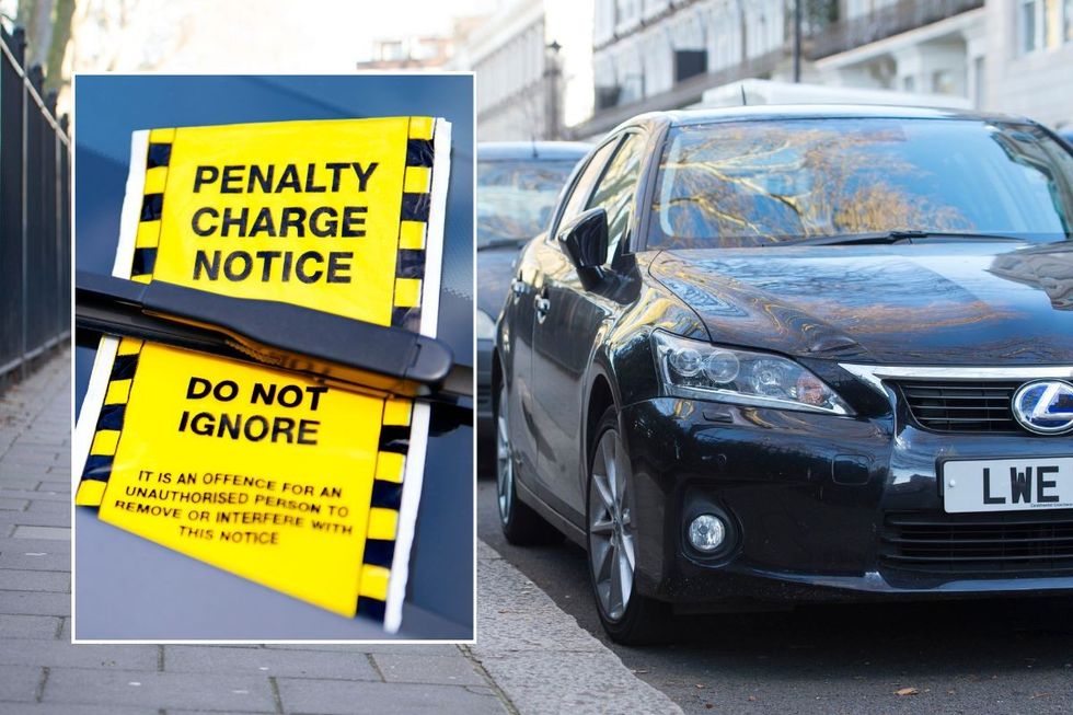 Parking fine and cars parked