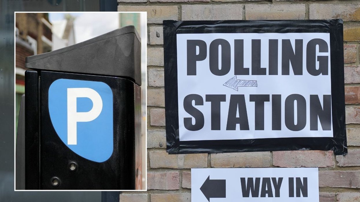 Parking machine and a polling station sign
