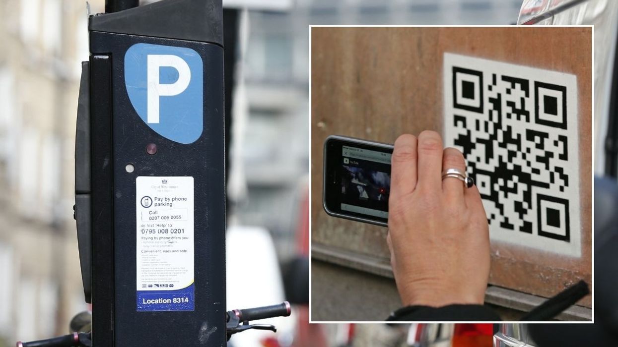 Parking machine and a QR code