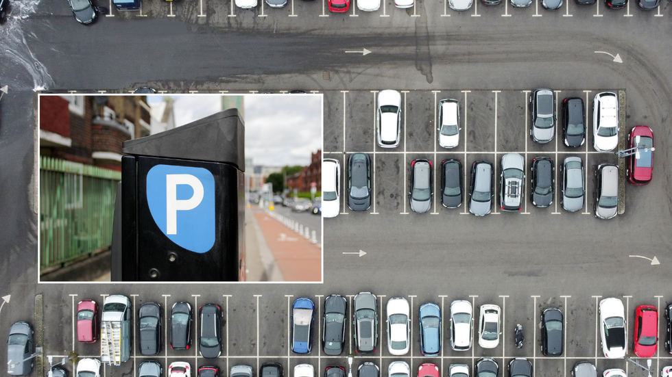 Parking metre and UK car park