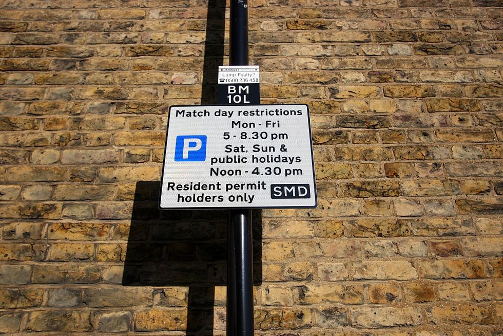 Parking permit restrictions sign