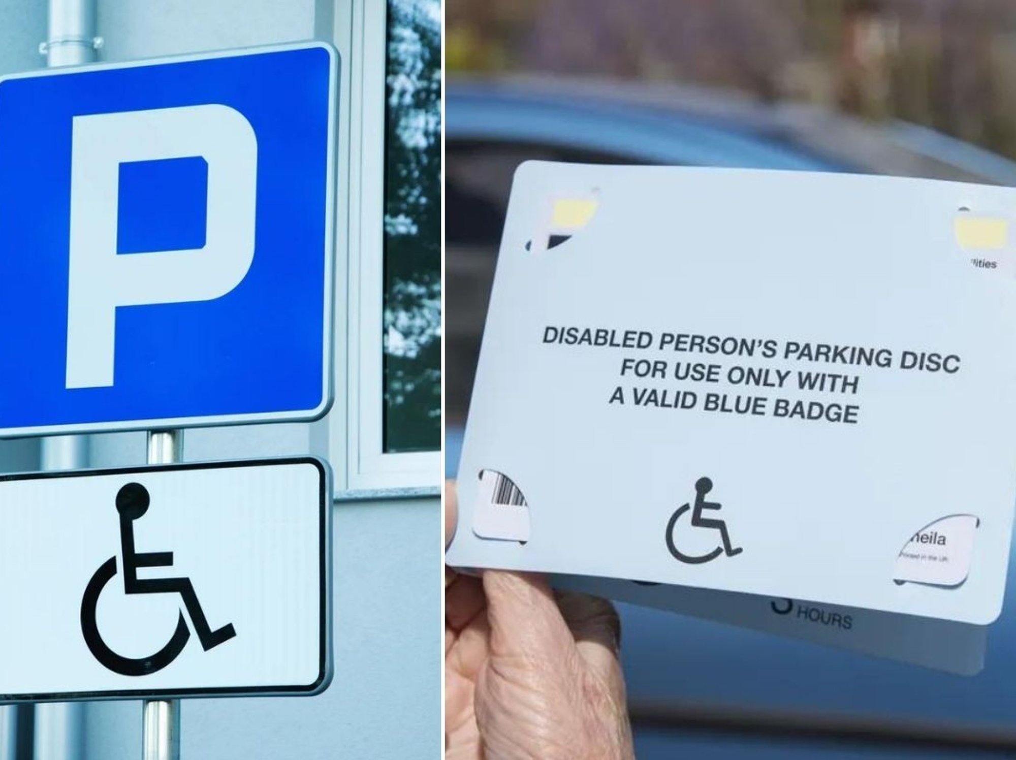 Parking sign and a Blue Badge