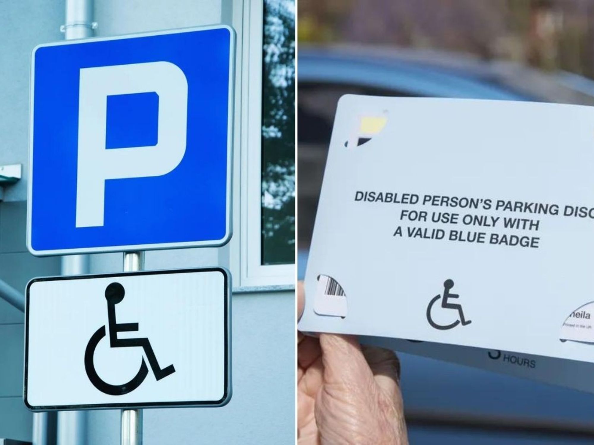 Parking sign and a Blue Badge