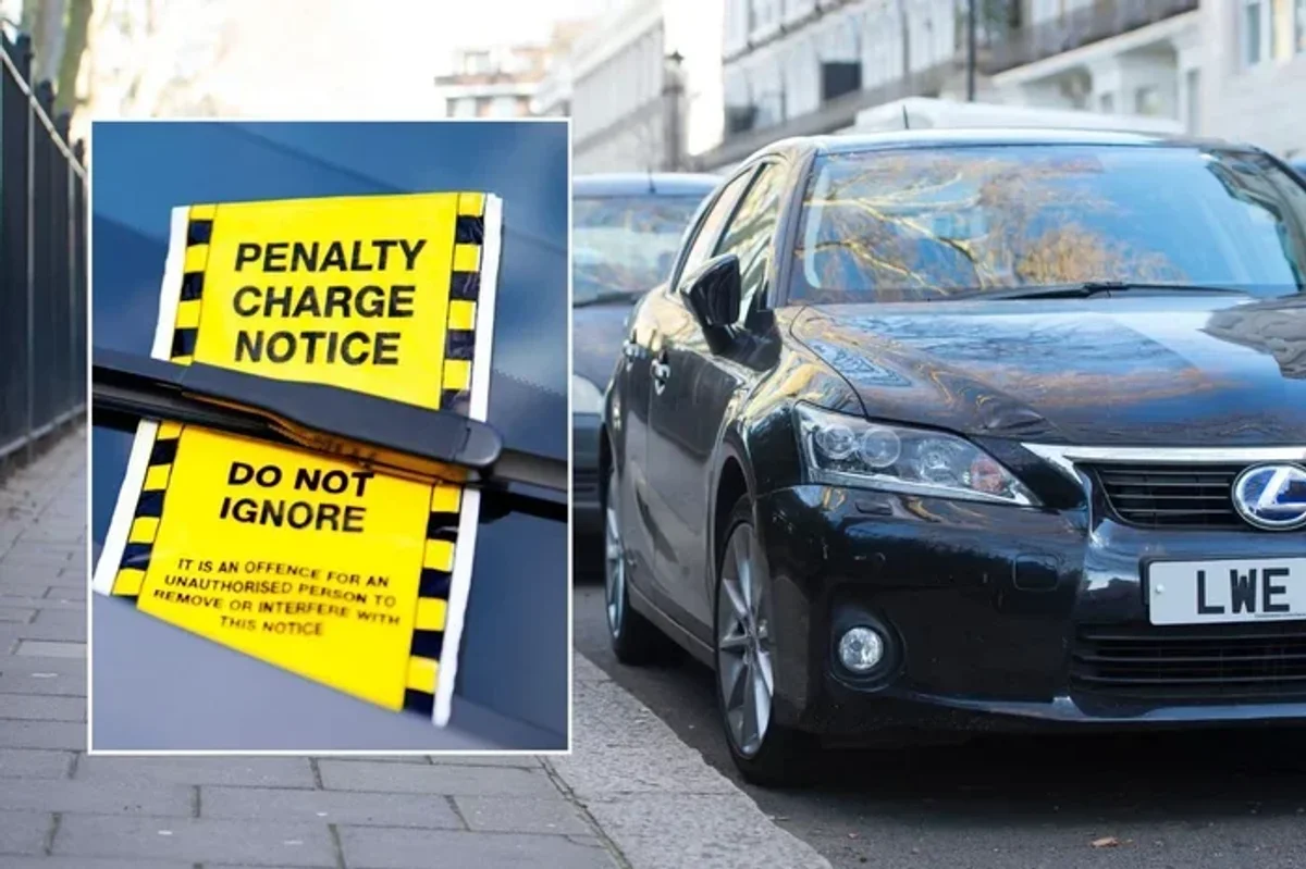 Parking ticket and parked cars