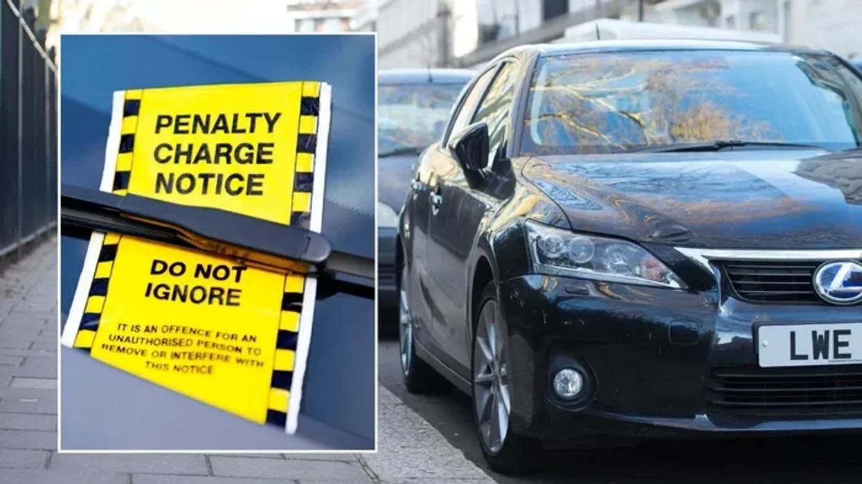 Parking ticket and parked cars