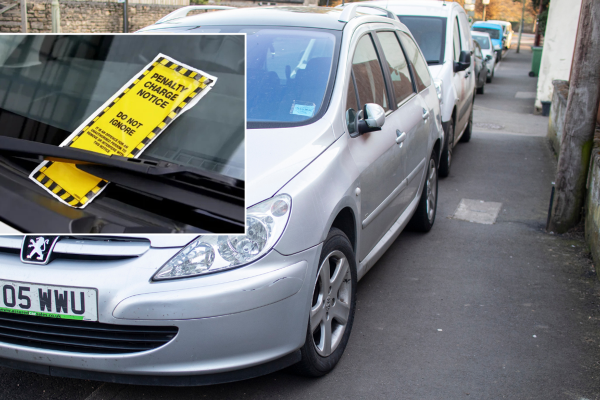 parking ticket and pavement parking on kerb