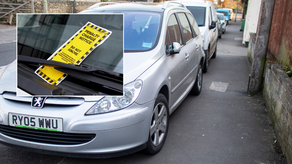 parking ticket and pavement parking on kerb