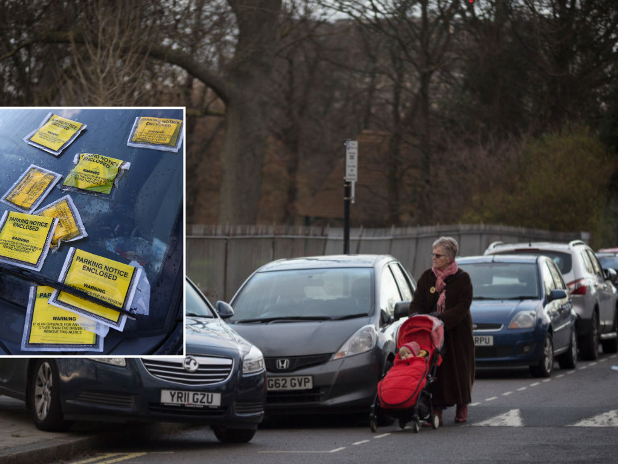 Parking ticket and pavement parking