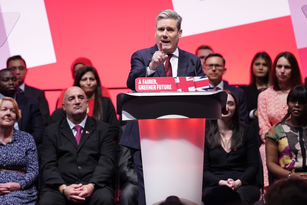 Party leader Sir Keir Starmer making his keynote address during the Labour Party Conference at the ACC Liverpool. Picture date: Tuesday September 27, 2022.