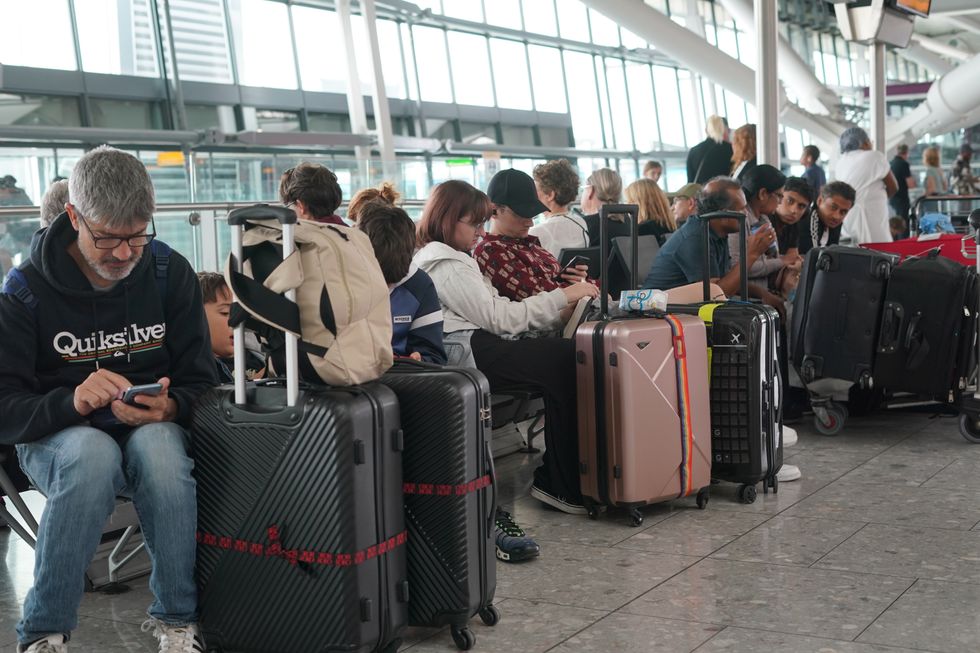 Passengers at Heathrow Airport as disruption from air traffic control issues continues across the UK and Ireland