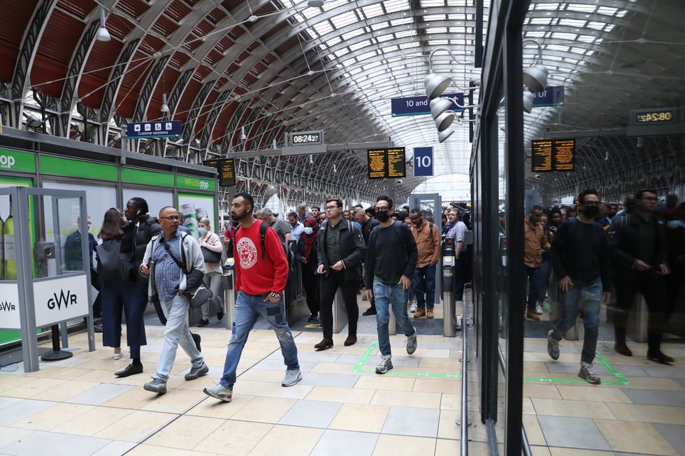 Passengers in Paddington Station in London, as train services continue to be disrupted following the nationwide strike by members of the Rail, Maritime and Transport union along with London Underground workers in a bitter dispute over pay, jobs and conditions. Picture date: Thursday June 23, 2022.