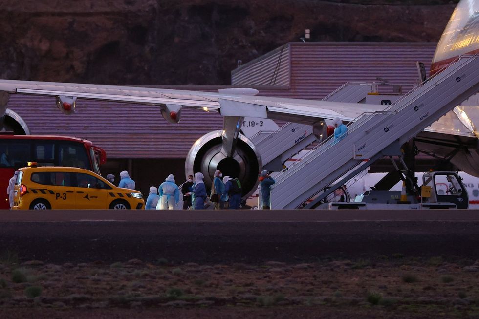 Passengers preparing to take off from Tenerife after hantavirus outbreak