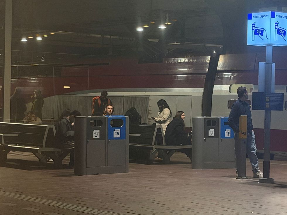 Passengers waiting after the evacuation