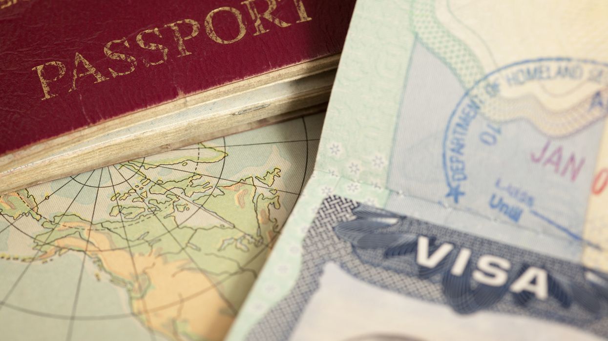 Passport and visa stock image