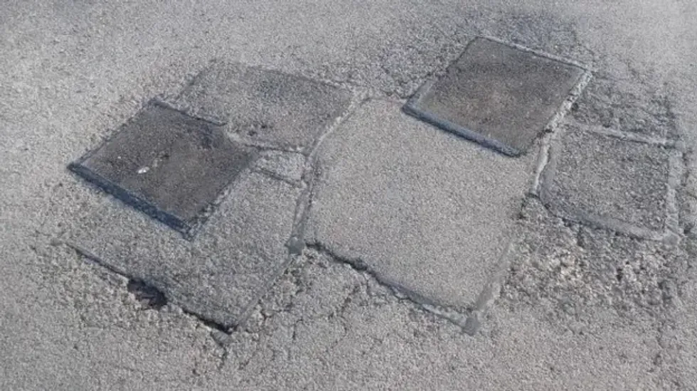 Patchwork pothole repair