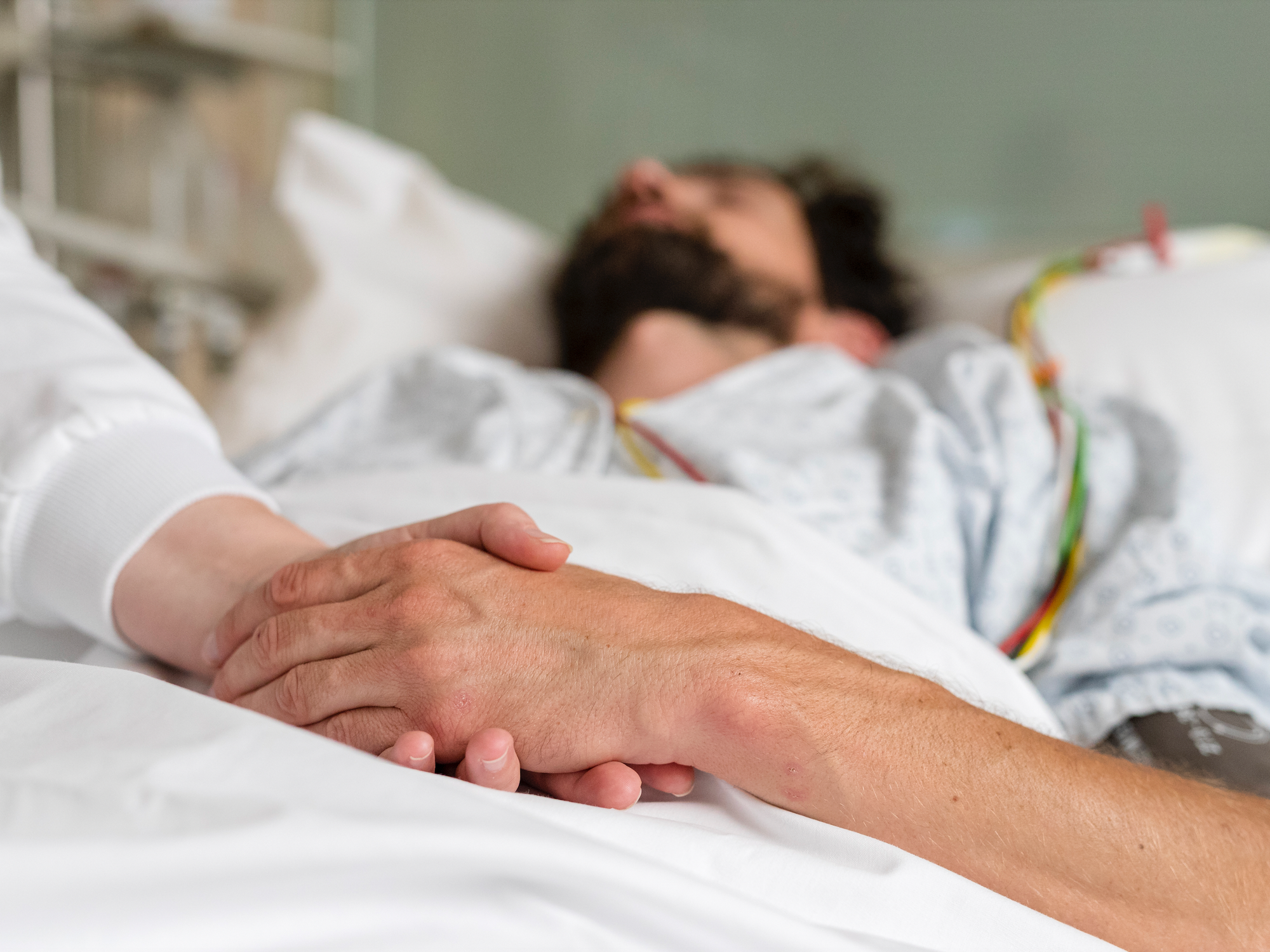 Patient in hospital bed