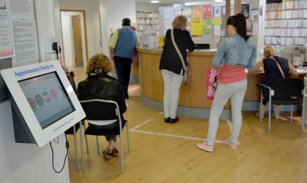 Patients in the waiting room at the Temple Fortune Health Centre GP Practice