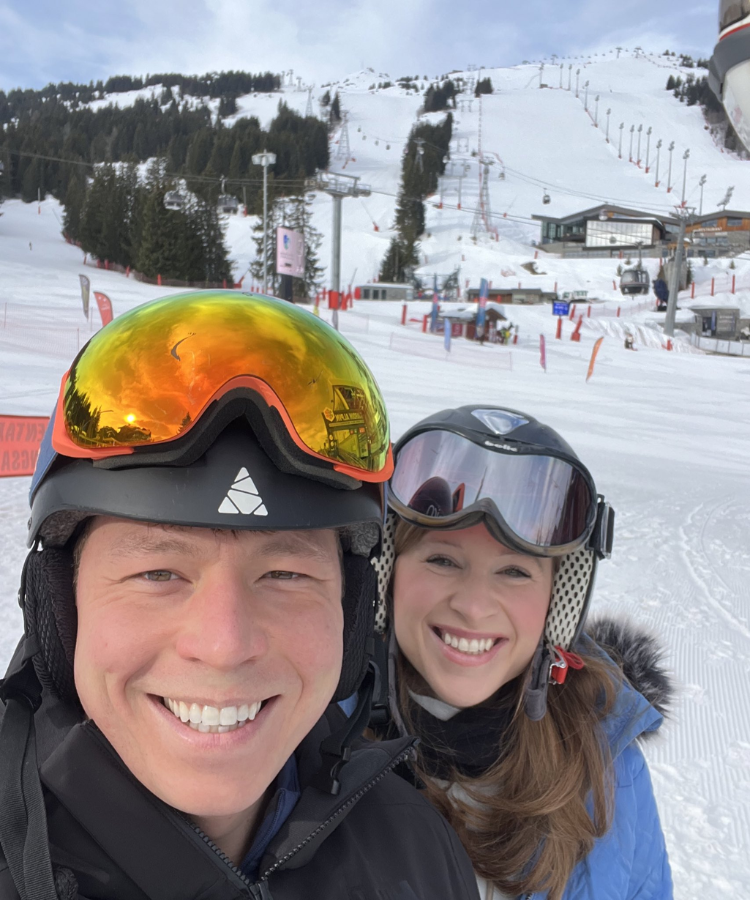 Patrick and Emily on the slopes