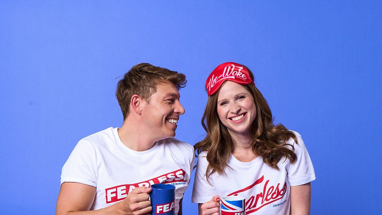 Patrick Christys and Emily Carver modelled some of the new Fearless collection