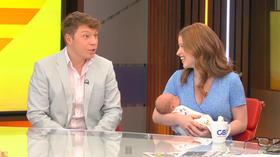 Patrick Christys and Emily Carver introduce baby George to GB News viewers  as they give update on family life