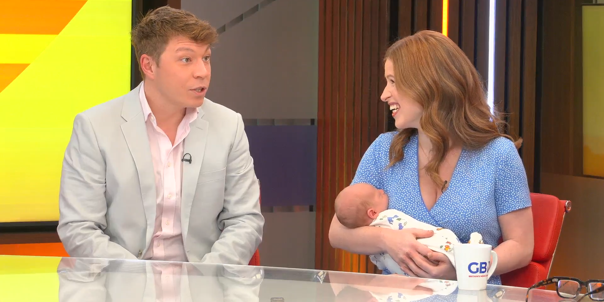NextImg:Patrick Christys and Emily Carver introduce baby George to GB News viewers as they give update on family life