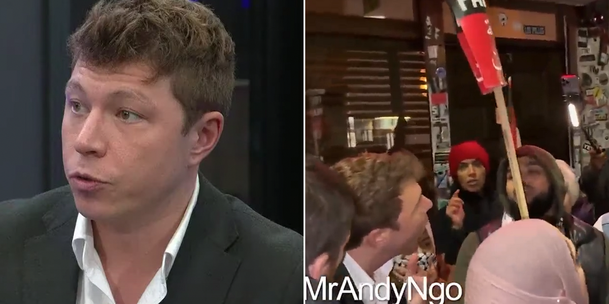 NextImg:Patrick Christys surrounded by pro-Palestine mob ‘wanting to suppress the free press’