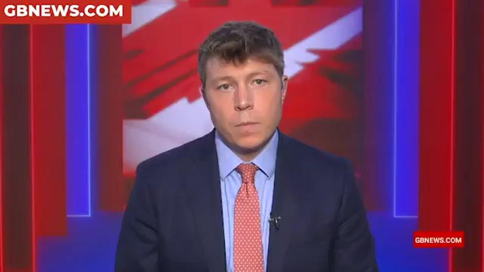 Patrick Christys speaking on GB News