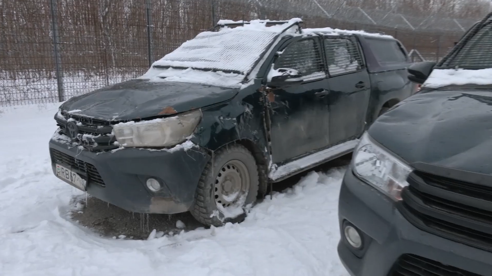 Patrol vehicles damaged by migrants