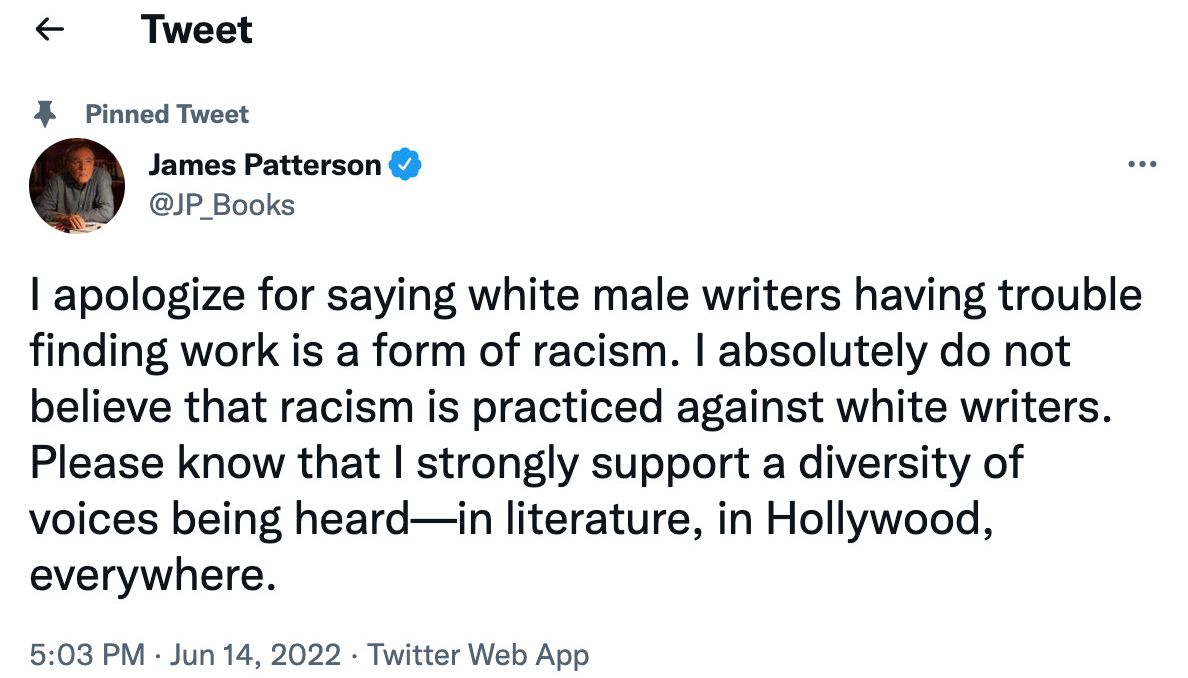 Patterson posted a statement on his Twitter apologising for the comments.