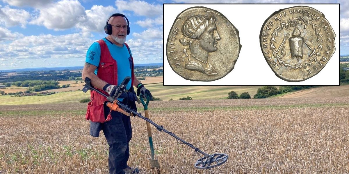 NextImg:Rare silver Roman coin set to fetch £6,000 at auction after being unearthed by metal detectorist in field
