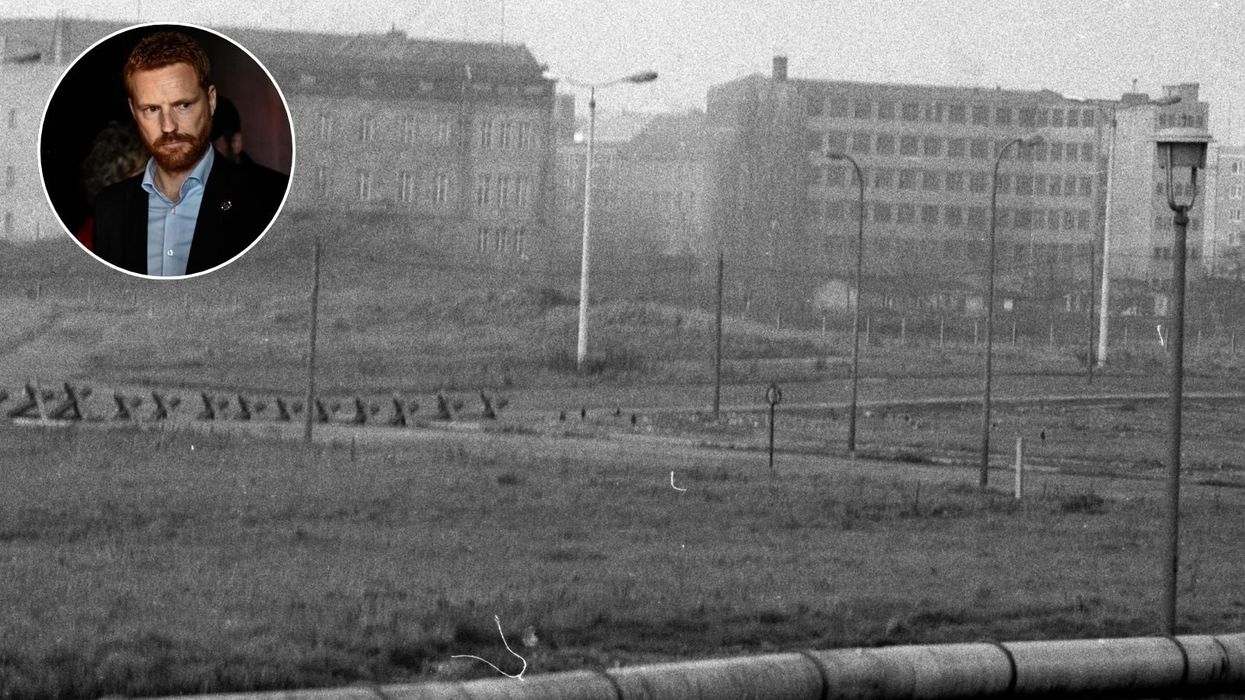 Paul Embery inset against 1960s East Germany