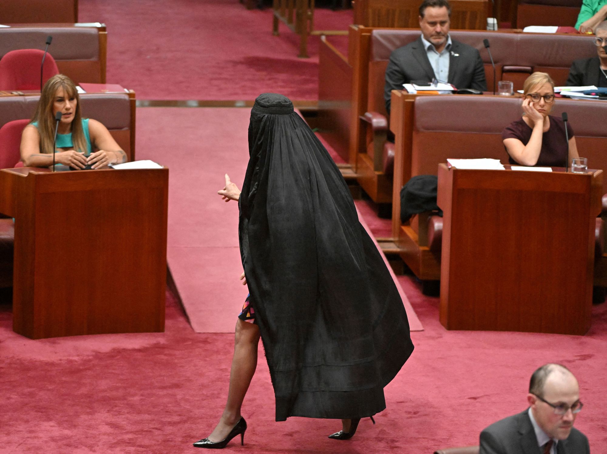 Pauline Hanson wears the burka in Australia's Senate