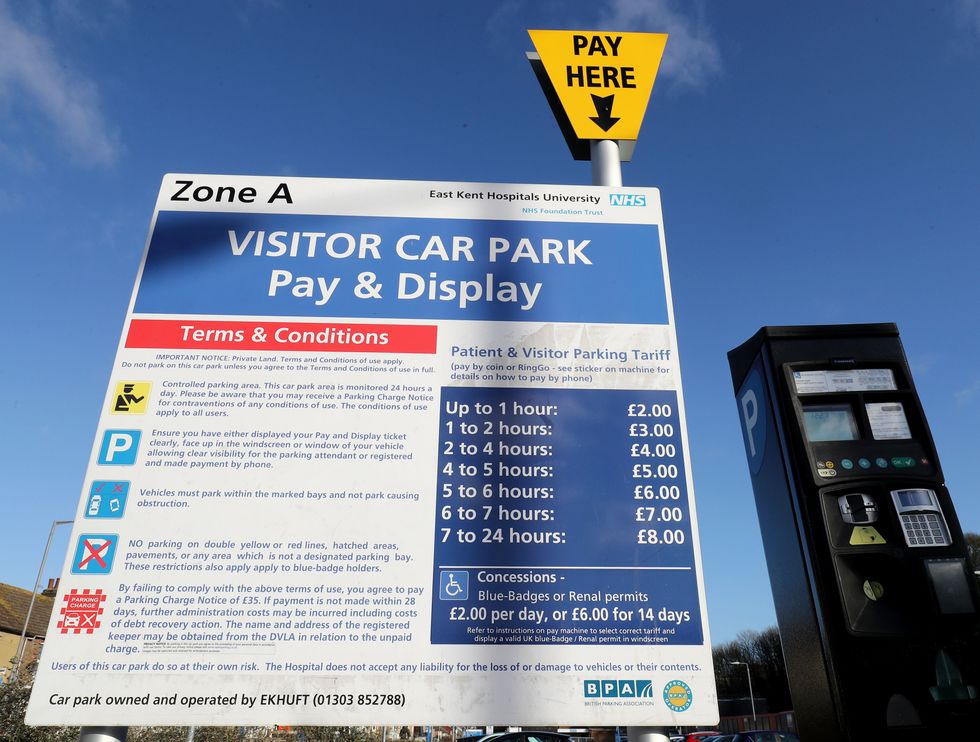 Pay and display sign