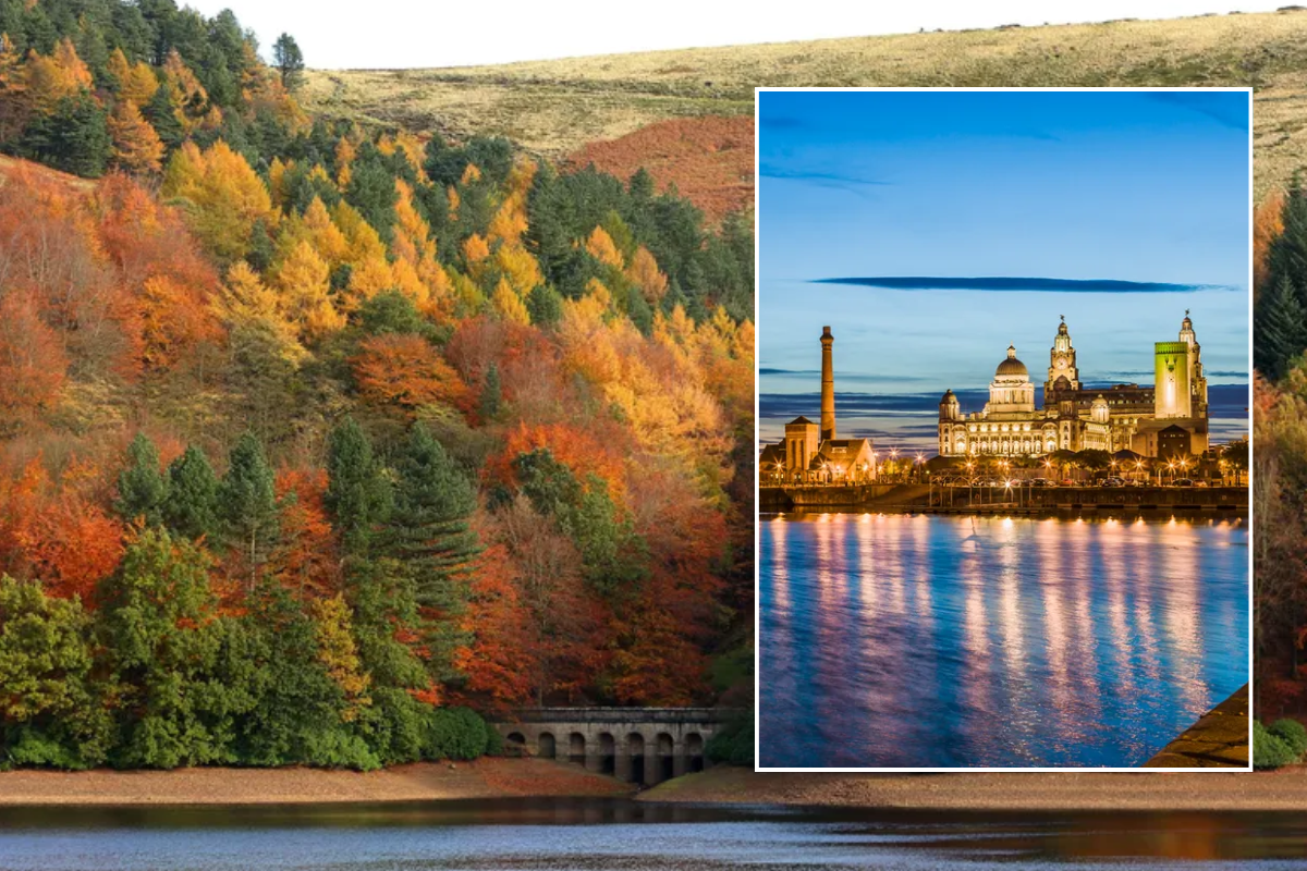 Peak District colourful trees on hill / Liverpool